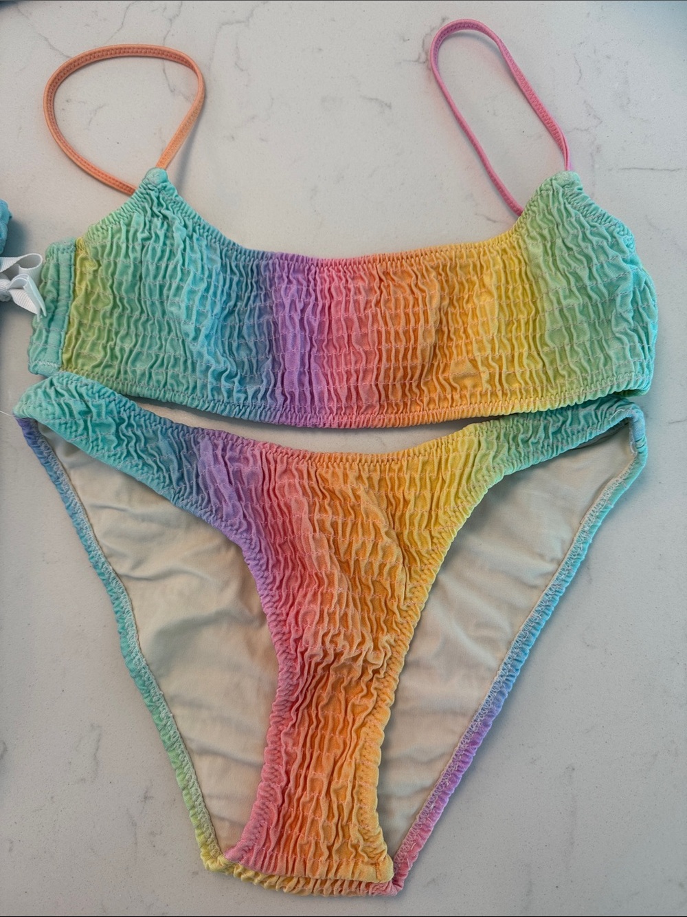 TRIANGL Rainbow ruched bikini, XS - Picture 2 of 6